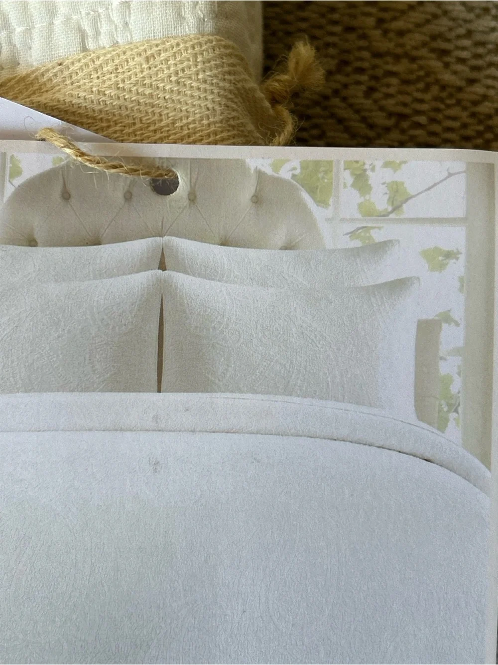 NWT Euro 100% Cotton Pillow Sham in White Quilted Design Stein Mart Shabby Chic